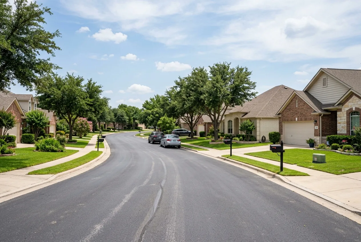 Suburban New Braunfels neighborhood street